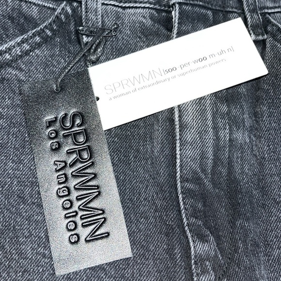 SPRWMN Stevie Slim-Straight High Rise Tapered Carrot Leg Jeans Black 27 - Picture 8 of 10